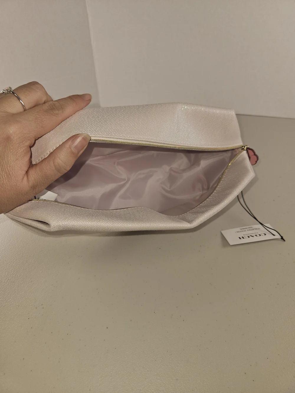 NWT COACH Pink Glitter Travel Pouch - Women's Toiletry Case